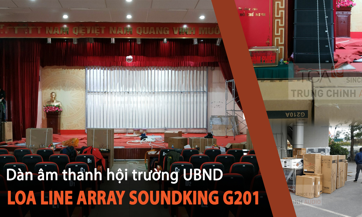 Dàn âm thanh hội trường UBND sử dụng loa line array Soundking G210