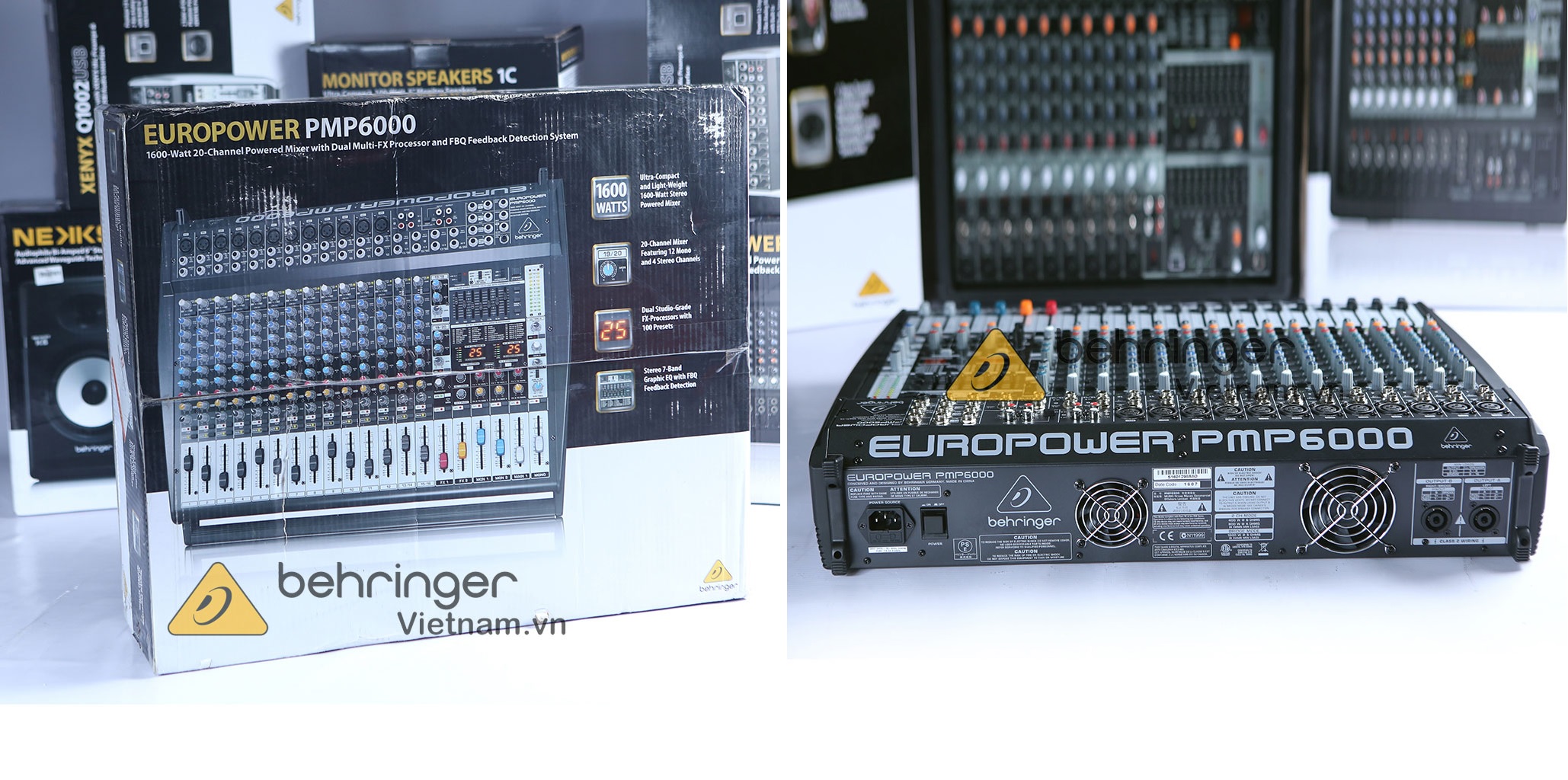 Cấu hình âm thanh sân khấu biểu diễn với mixer Behringer PMP6000