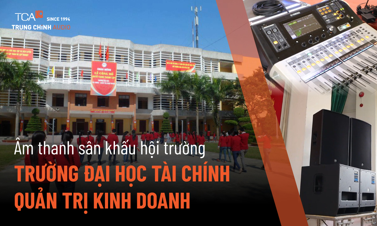 Dàn âm thanh hội trường 50m2 tại Trường Quản trị Kinh doanh Hưng Yên