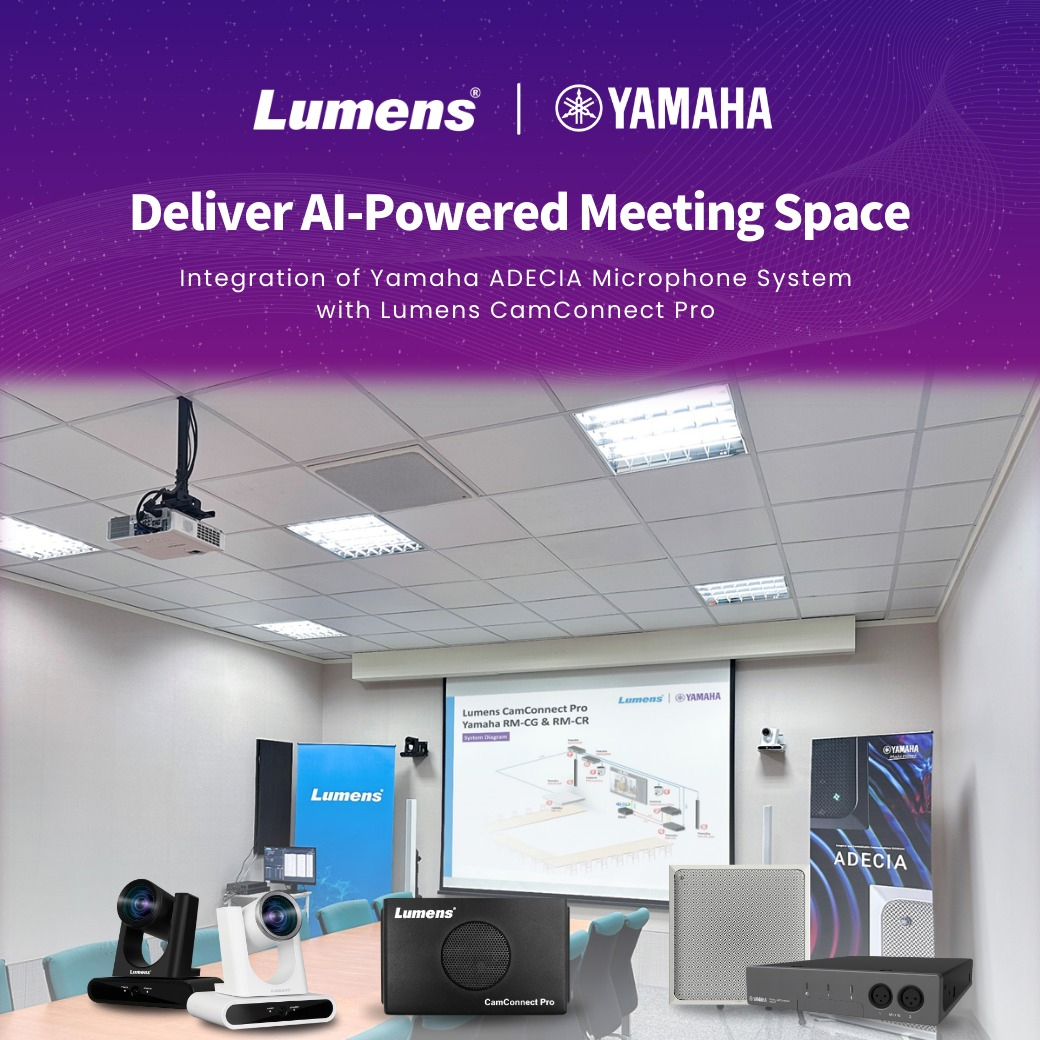Giải pháp hội trường Hybrid họp trực tuyến Yamaha với Sennheiser & Lumens